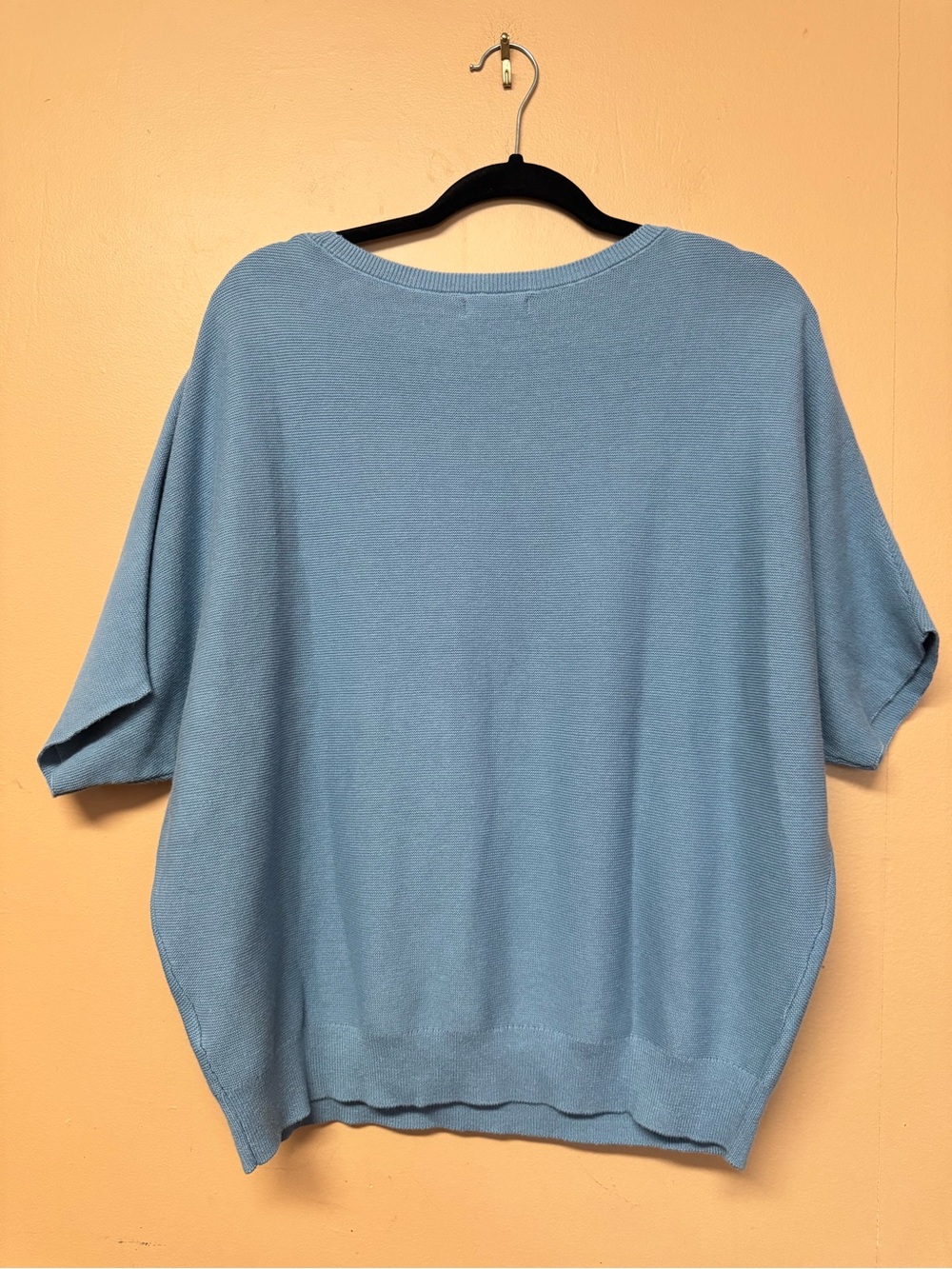 Bundle of 2 Quince Cotton Cashmere Link-Stitch Dolman Sweaters Large Pink Blue - Picture 9 of 14